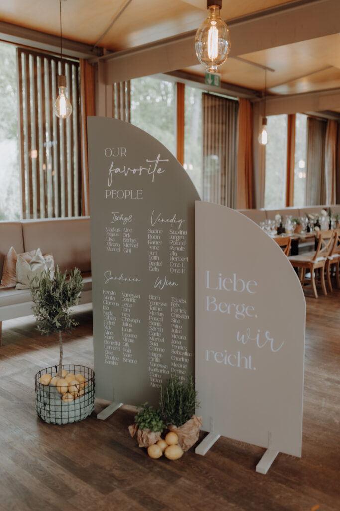 Eingangsschild Hochzeit